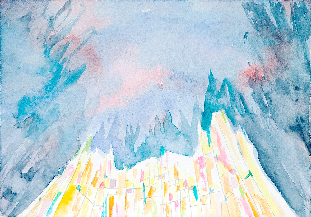 街明かりに照らされる夜空｜しらいわゆうこ｜アトリエ・ヴァイス